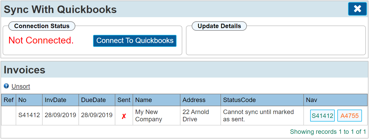 Financial - Sync in use - The accounting 'Sync' API allows Sales